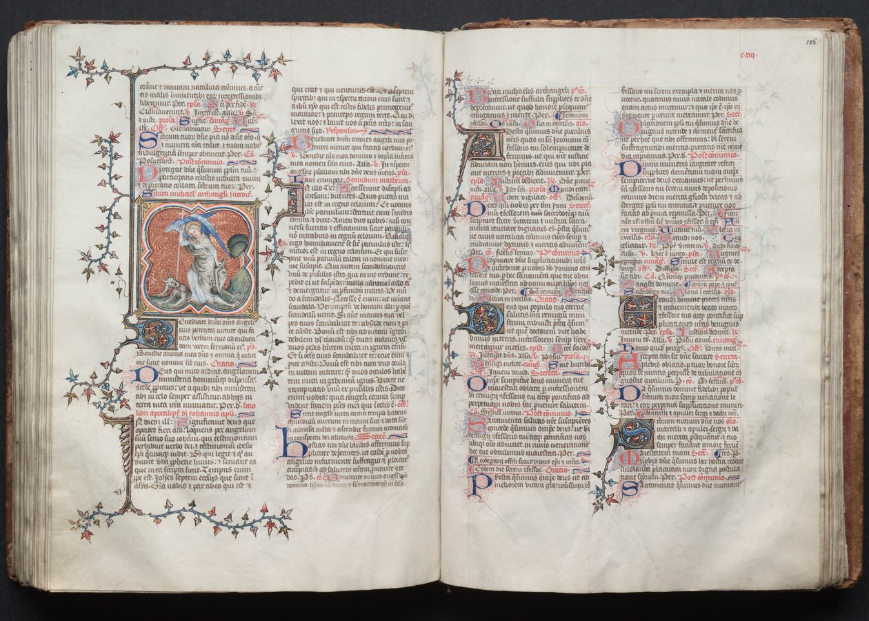 Gotha Missal: Fol. 125r, Metin, c. 1375. by Master of the Boqueteaux