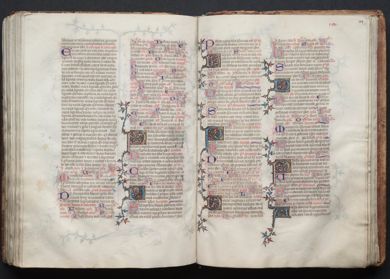 Gotha Missal: Fol. 128r, Metin, c. 1375. by Master of the Boqueteaux