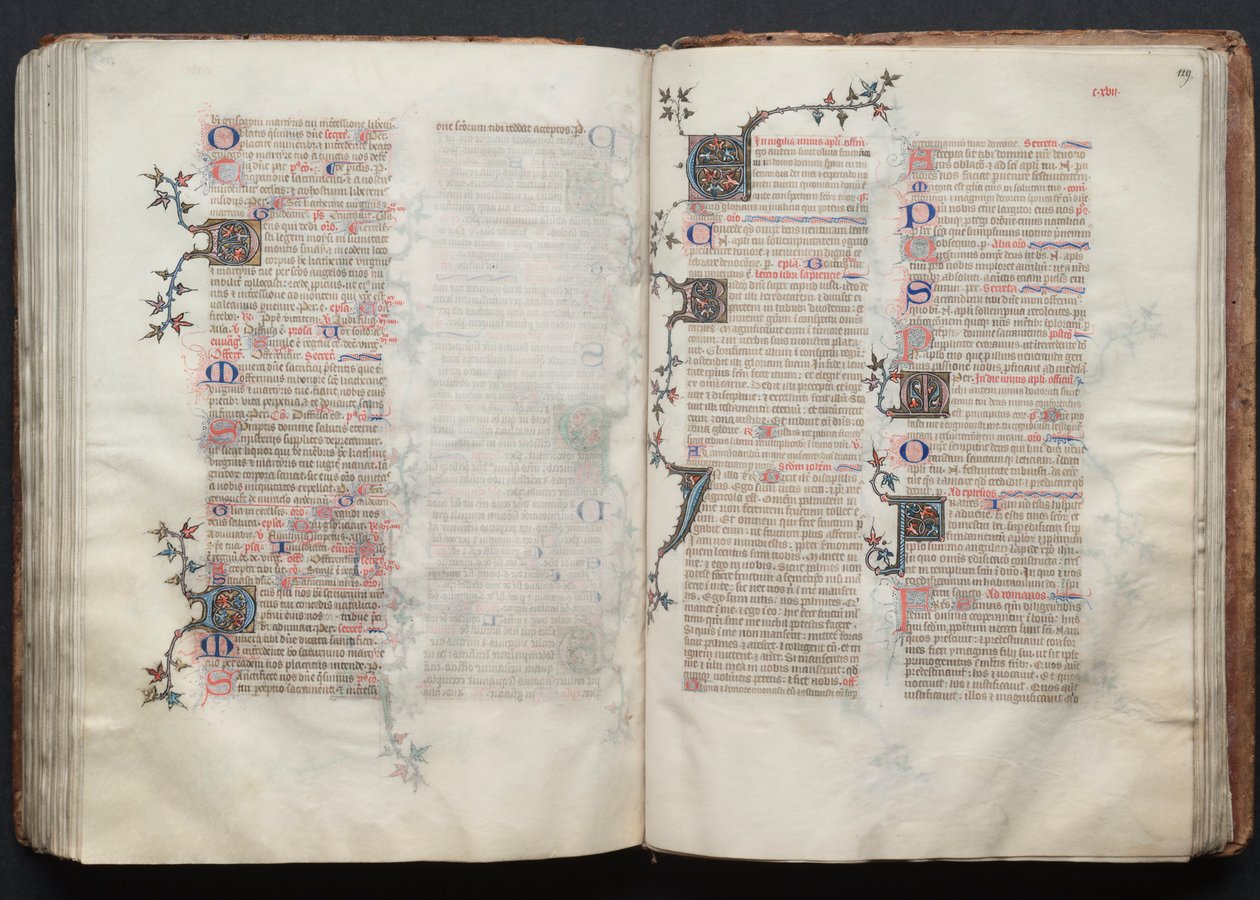 Gotha Missal: Fol. 128v, Metin, c. 1375. by Master of the Boqueteaux