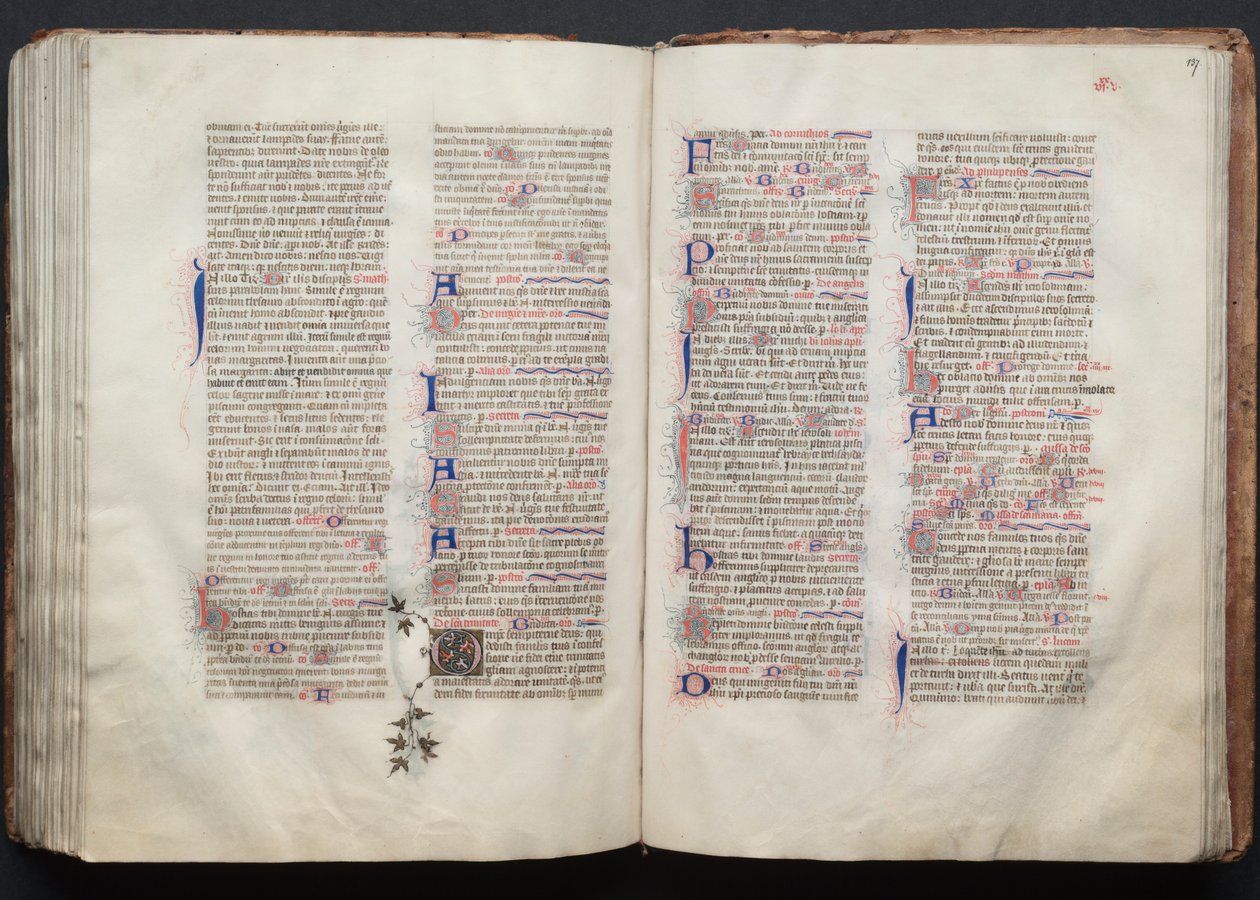 Gotha Missal: Fol. 136v, Metin, c. 1375. by Master of the Boqueteaux