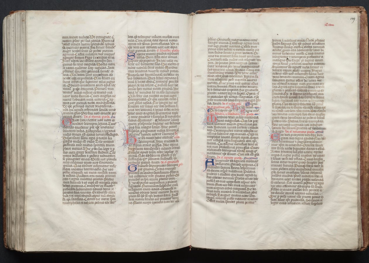 Gotha Missal: Fol. 148v, Metin, c. 1375. by Master of the Boqueteaux