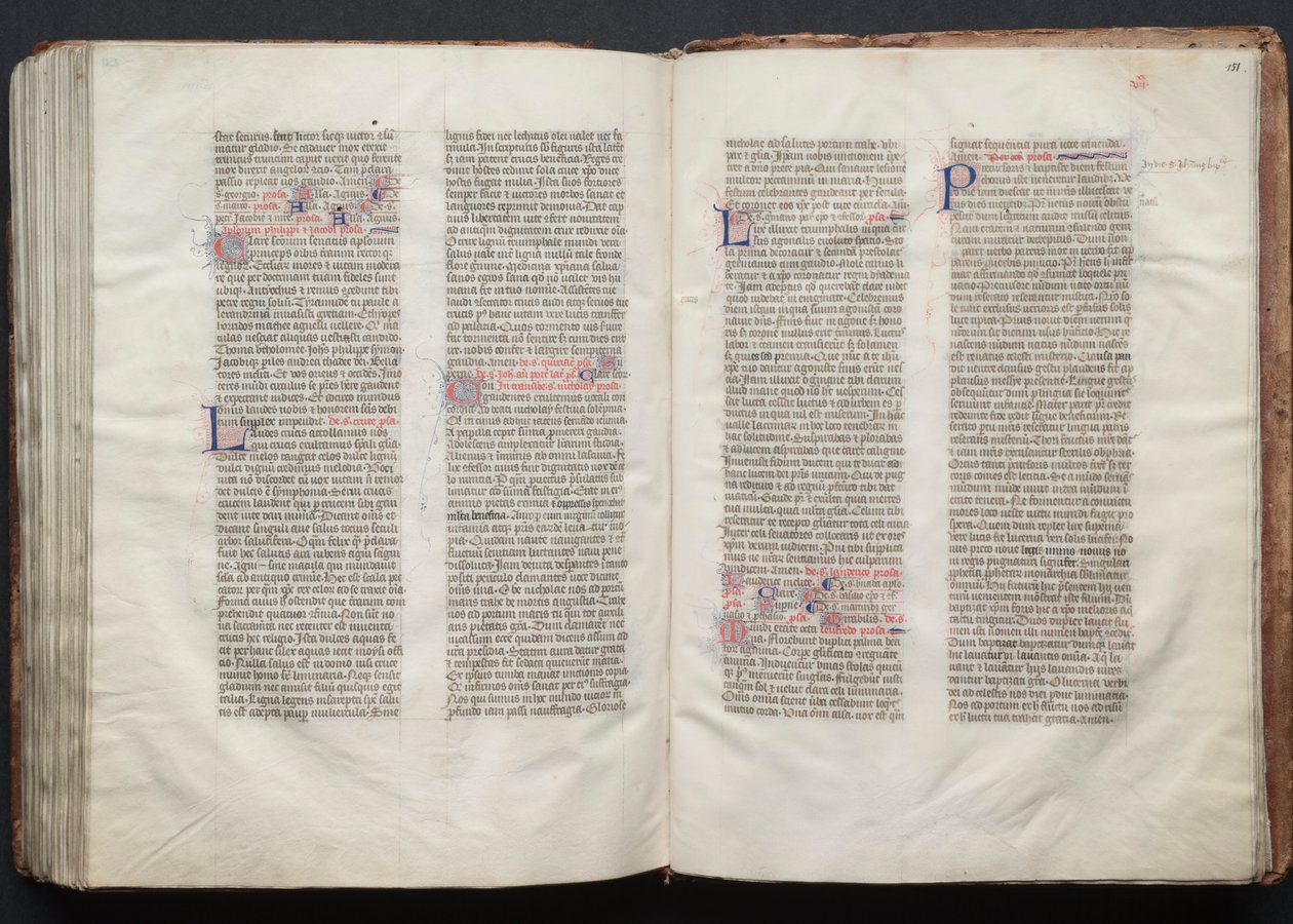 Gotha Missal: Fol. 150v, Metin, c. 1375. by Master of the Boqueteaux