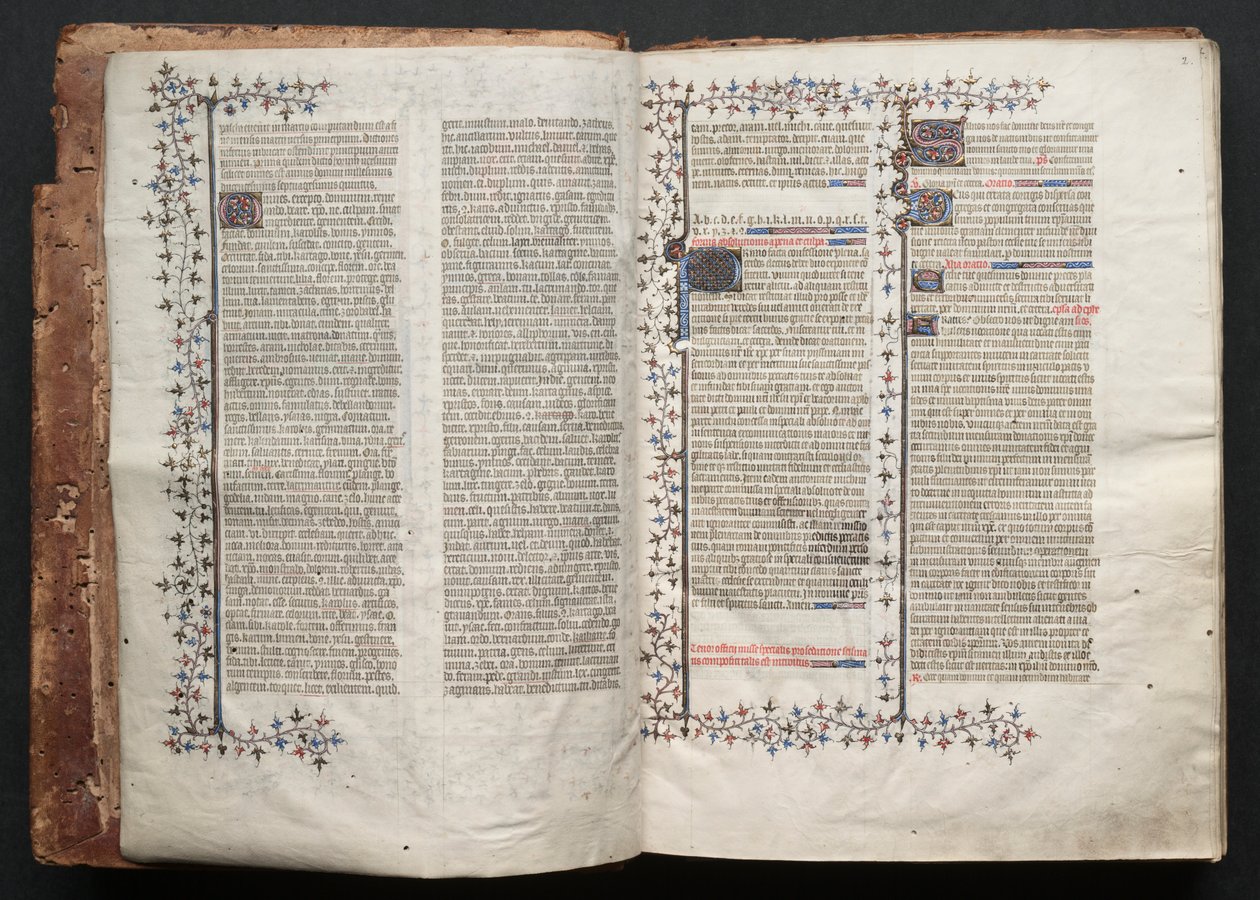 Gotha Missal: Fol. 1v, Metin, c. 1375. by Master of the Boqueteaux