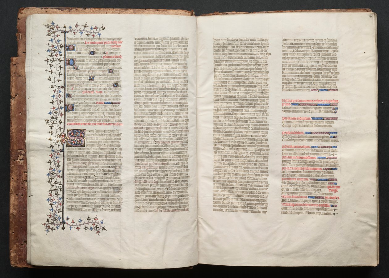 Gotha Missal: Fol. 3v, Metin, c. 1375. by Master of the Boqueteaux