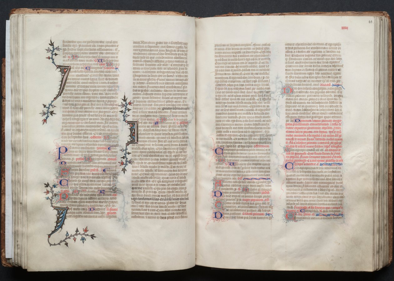 Gotha Missal: Fol. 42v, Metin, c. 1375. by Master of the Boqueteaux