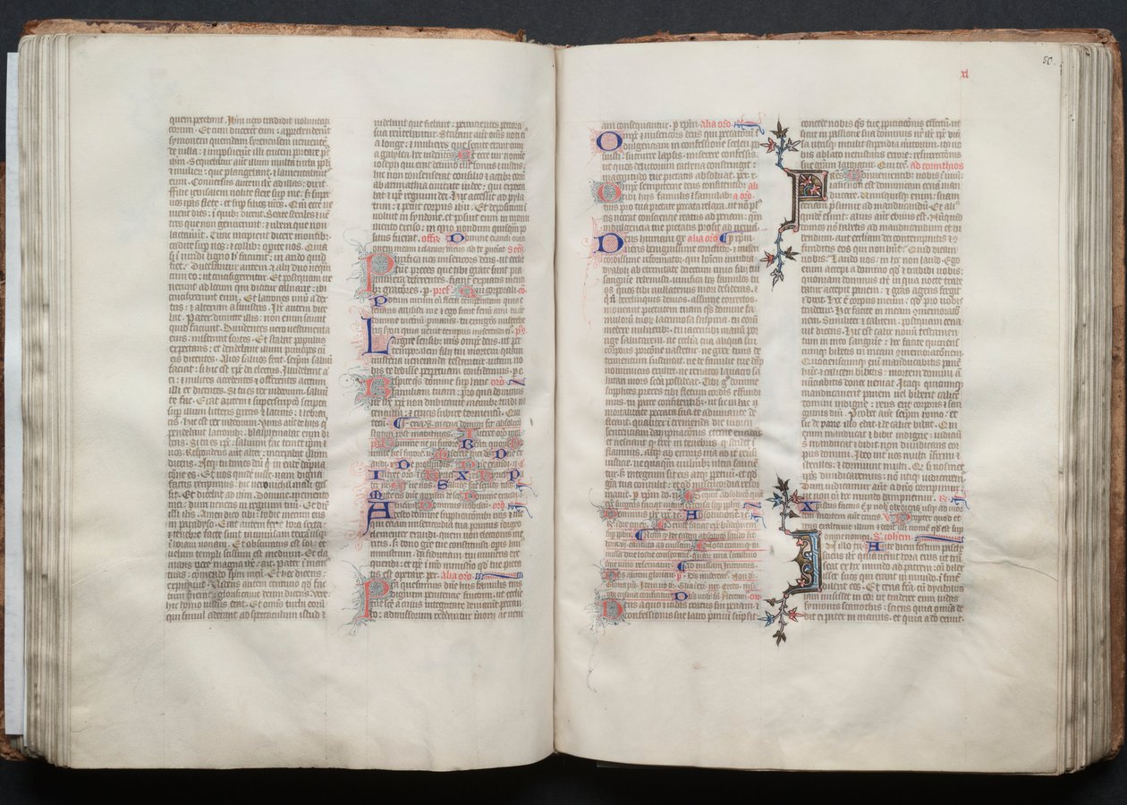 Gotha Missal: Fol. 49v, Metin, c. 1375. by Master of the Boqueteaux