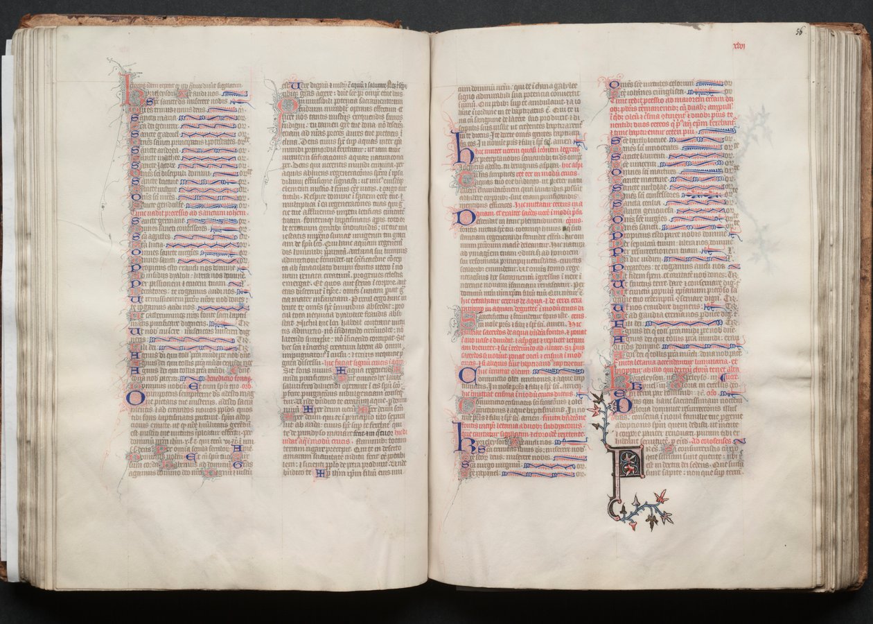 Gotha Missal: Fol. 56r, Metin, c. 1375. by Master of the Boqueteaux