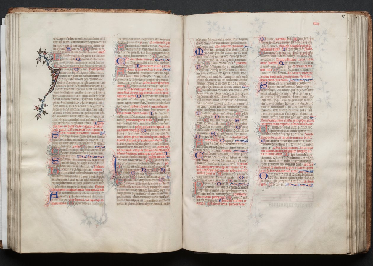 Gotha Missal: Fol. 57r, Metin, c. 1375. by Master of the Boqueteaux