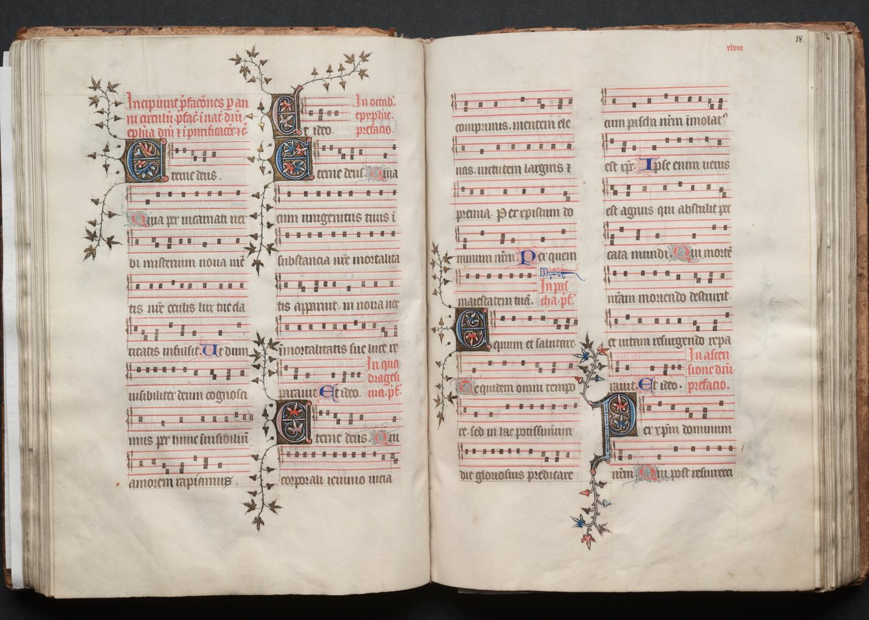 Gotha Missal: Fol. 58r, Metin, c. 1375. by Master of the Boqueteaux