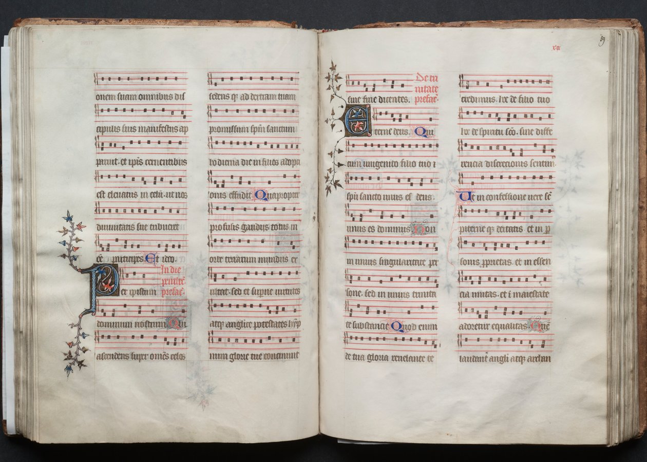 Gotha Missal: Fol. 58v, Metin, c. 1375. by Master of the Boqueteaux