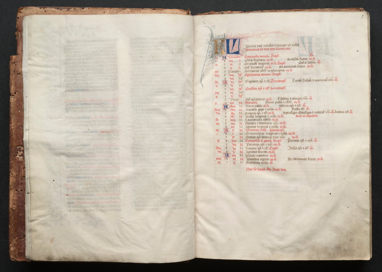 Gotha Missal: Fol. 5r, Metin, c. 1375. by Master of the Boqueteaux