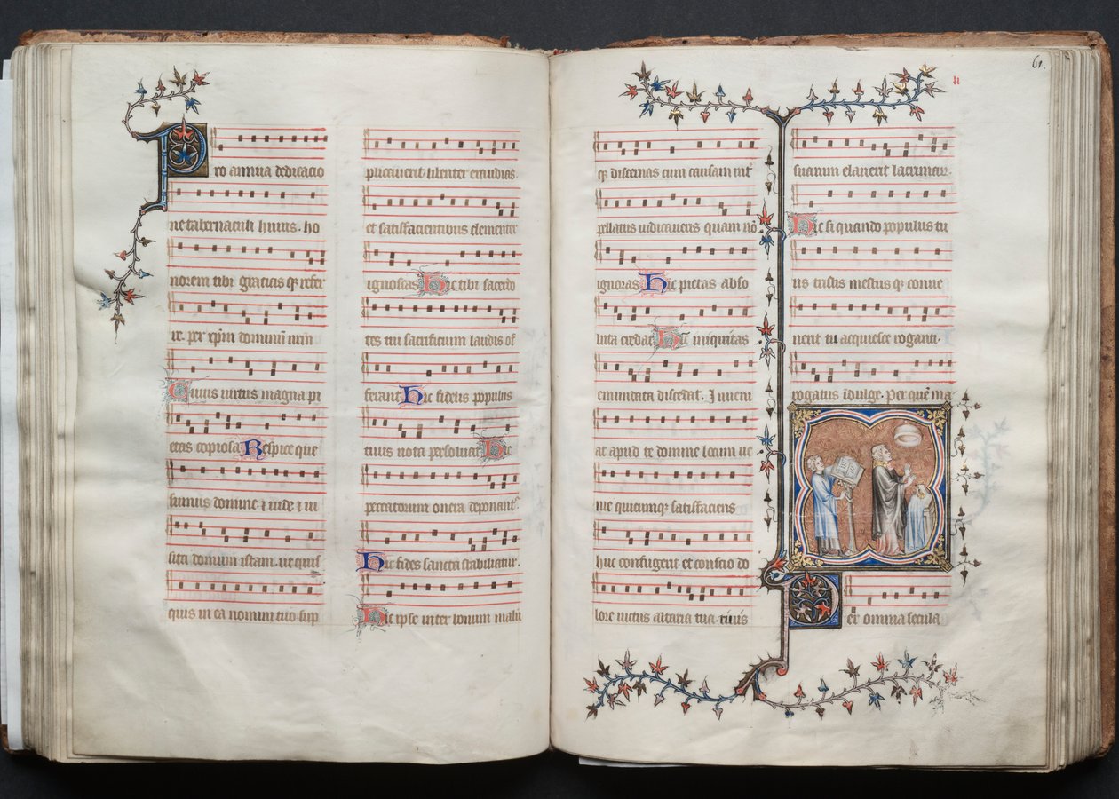 Gotha Missal: Fol. 60v, Metin, c. 1375. by Master of the Boqueteaux