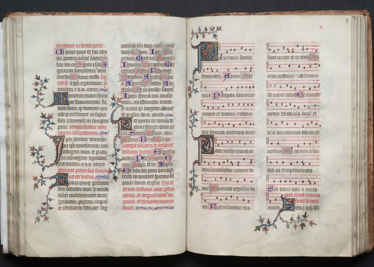 Gotha Missal: Fol. 67r, Metin, c. 1375. by Master of the Boqueteaux