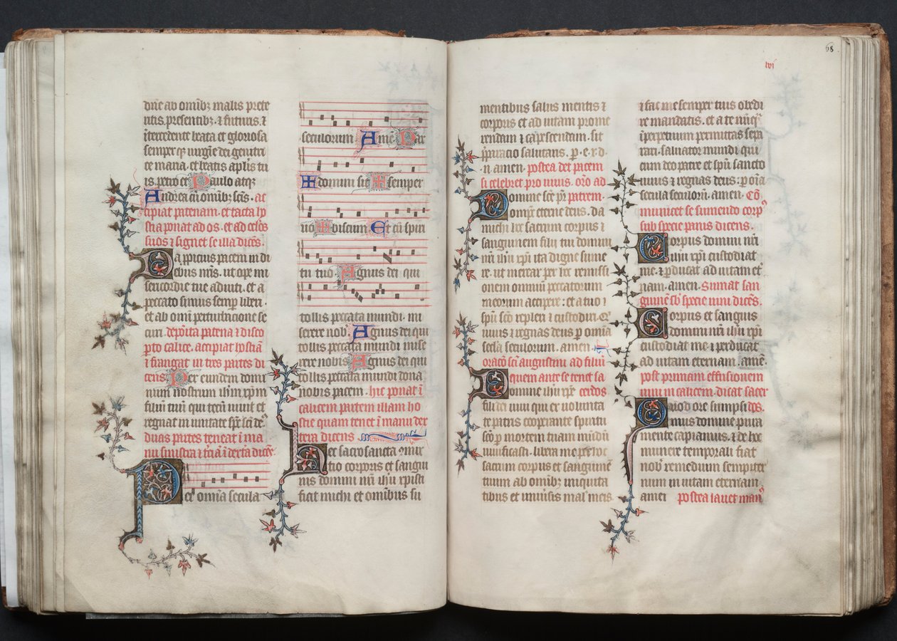 Gotha Missal: Fol. 68r, Metin, c. 1375. by Master of the Boqueteaux