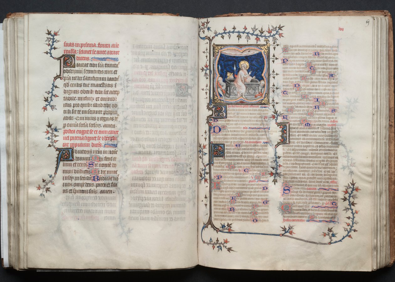 Gotha Missal: Fol. 69r, Diriliş, c. 1375. by Master of the Boqueteaux