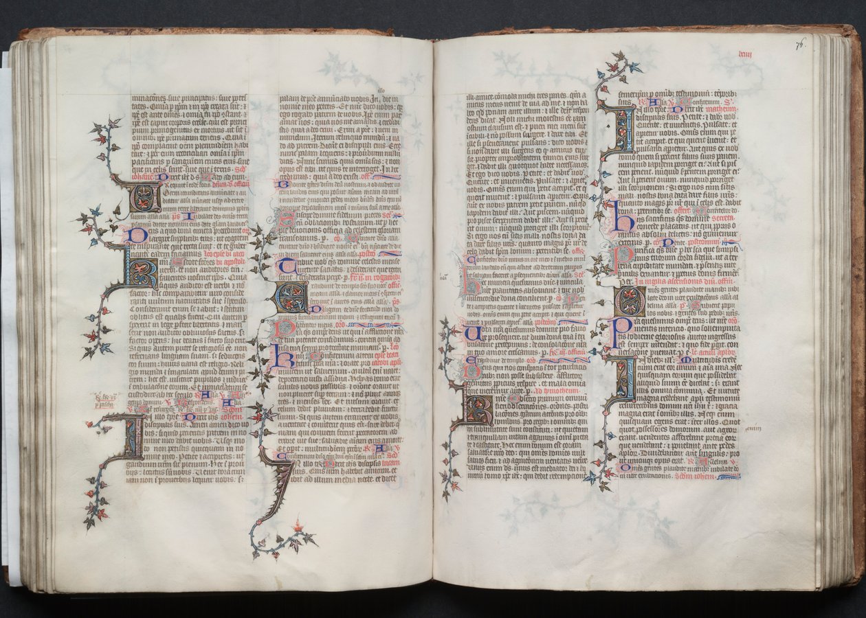 Gotha Missal: Fol. 76r, Metin, c. 1375. by Master of the Boqueteaux