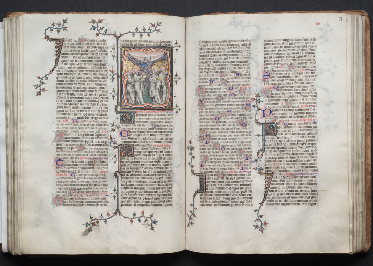 Gotha Missal: Fol. 76v, Yükseliş, c. 1375. by Master of the Boqueteaux