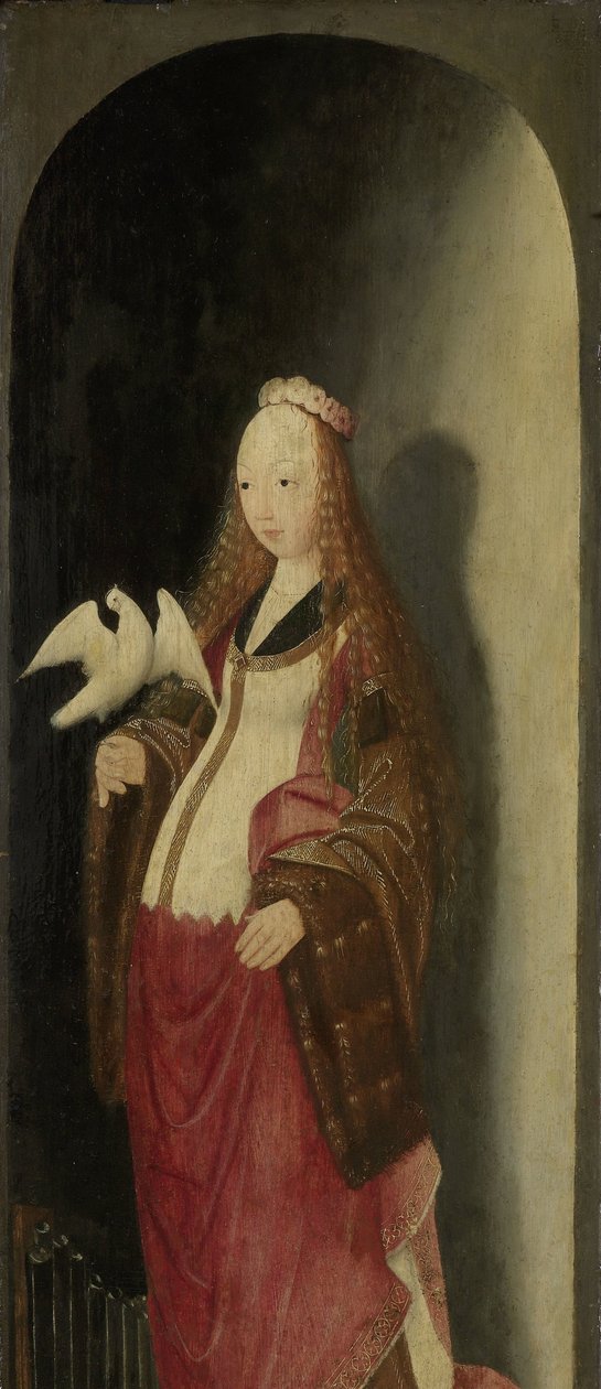 Aziz Cecilia, bir triptiğin sağ kanadı by Master of the Brunswick Diptych (attributed to)
