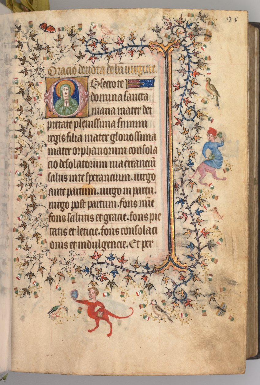 Charles the Noble, Navarre Kralı 1361-1425 saatleri: fol. 13r, Metin, c. 1405. by Master of the Brussels Initials and Associates