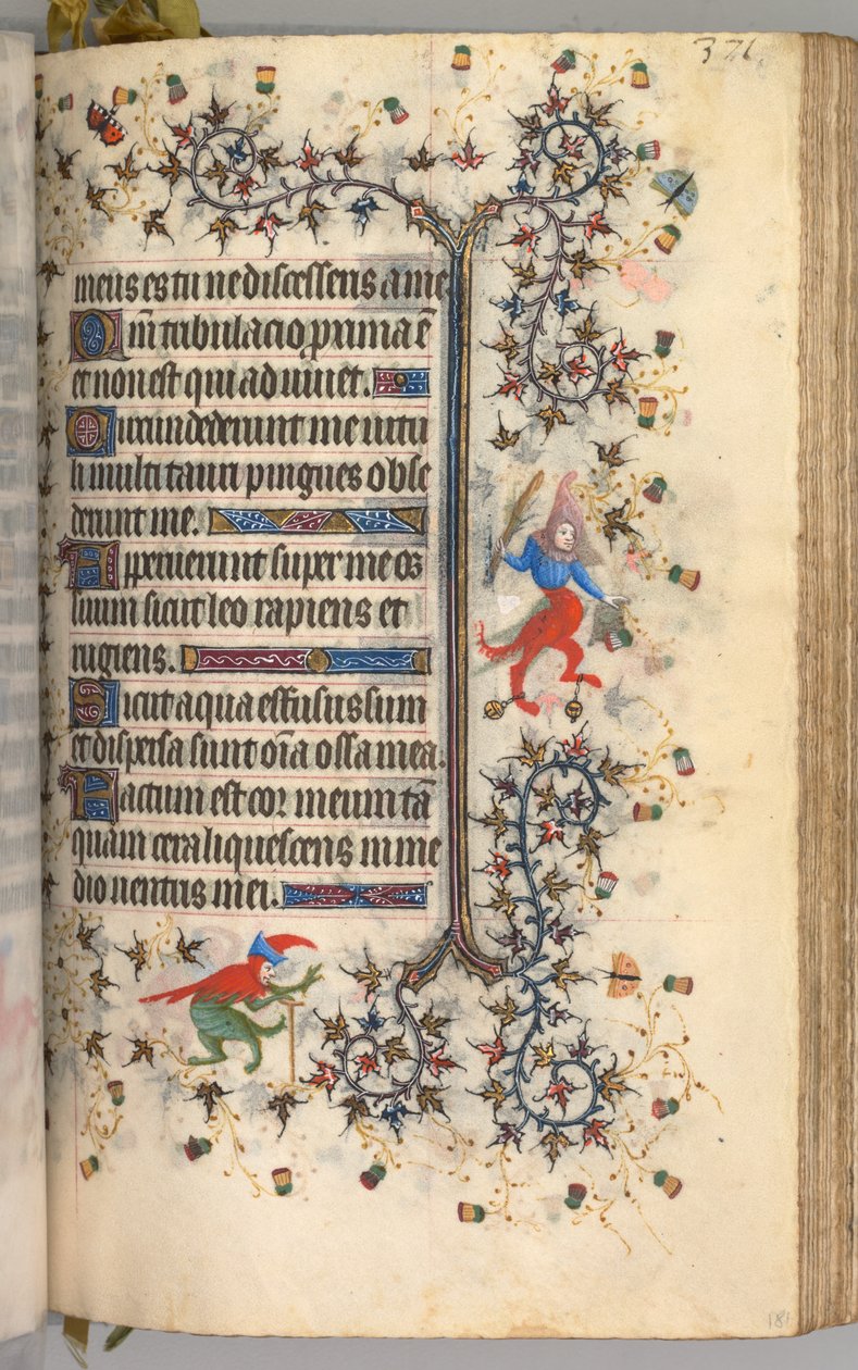 Charles the Noble, Navarre Kralı 1361-1425 saatleri: fol. 181r, Metin, c. 1405. by Master of the Brussels Initials and Associates