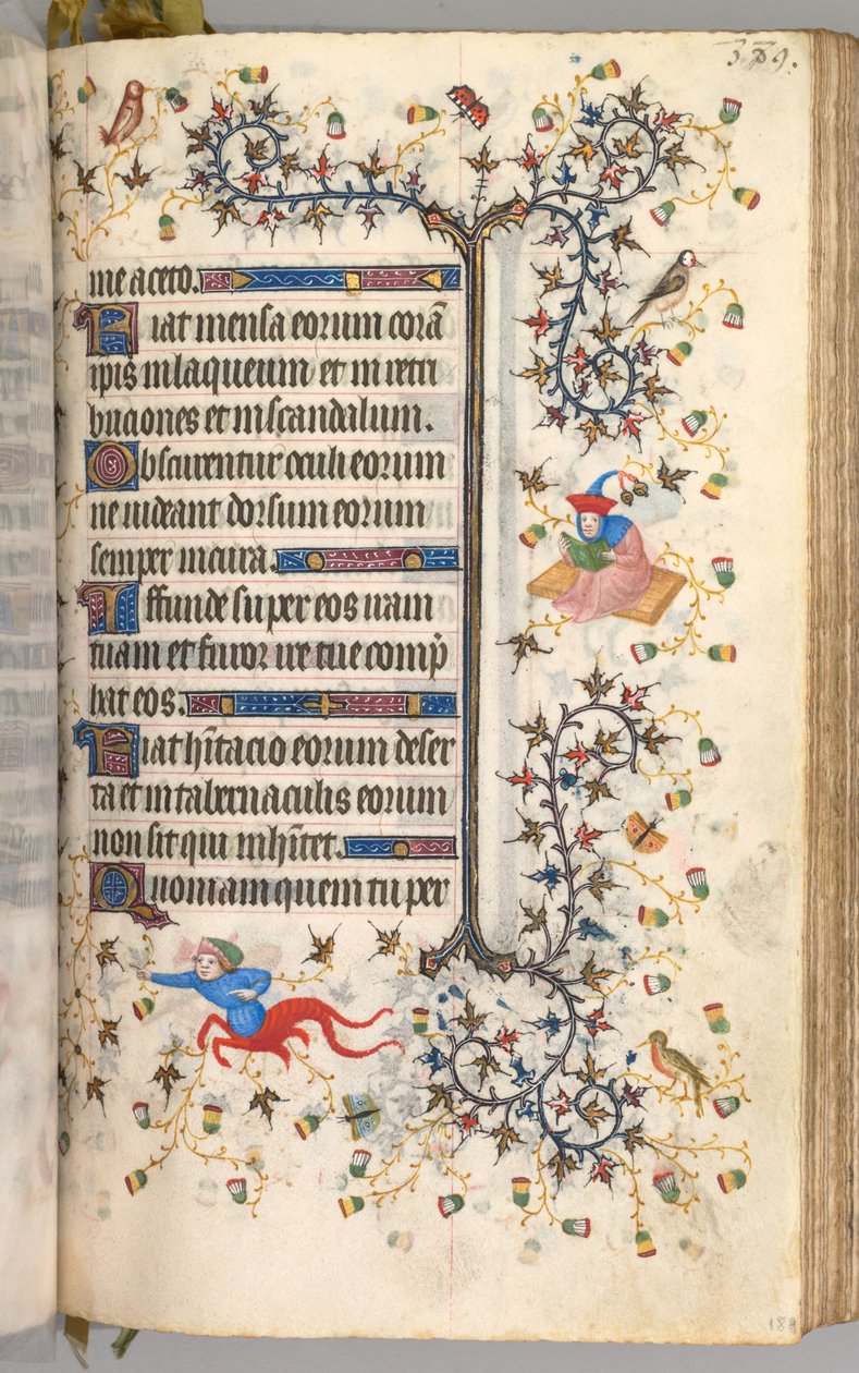 Charles the Noble, Navarre Kralı 1361-1425 saatleri: fol. 189r, Metin, c. 1405. by Master of the Brussels Initials and Associates