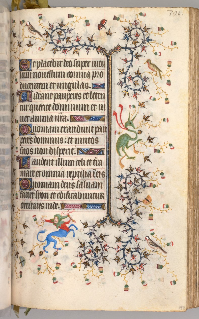 Charles the Noble, Navarre Kralı 1361-1425 saatleri: fol. 190r, Metin, c. 1405. by Master of the Brussels Initials and Associates