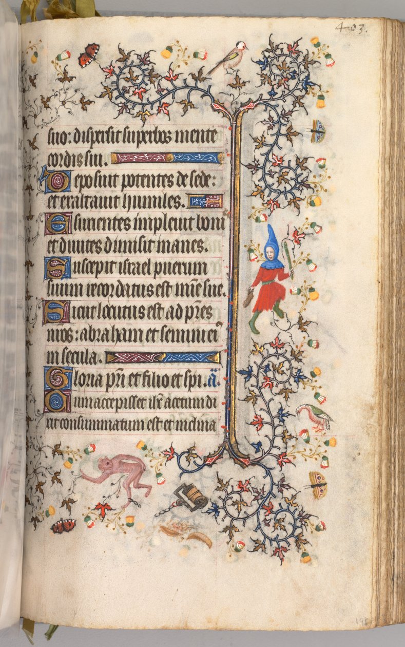 Charles the Noble, Navarre Kralı 1361-1425 saatleri: fol. 196r, Metin, c. 1405. by Master of the Brussels Initials and Associates