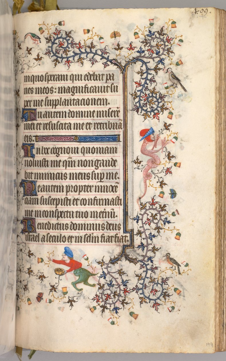 Charles the Noble, Navarre Kralı 1361-1425 saatleri: fol. 199r, Metin, c. 1405. by Master of the Brussels Initials and Associates