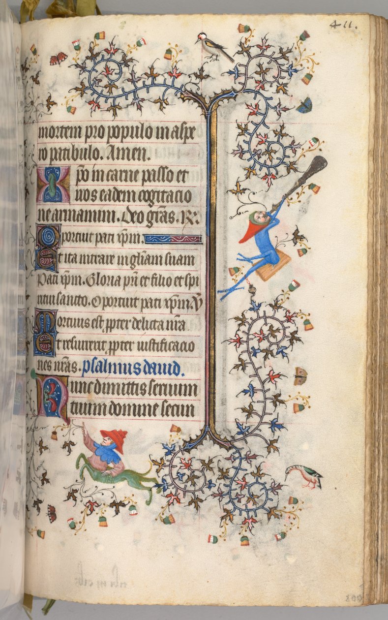 Charles the Noble, Navarre Kralı 1361-1425 saatleri: fol. 200r, Metin, c. 1405. by Master of the Brussels Initials and Associates