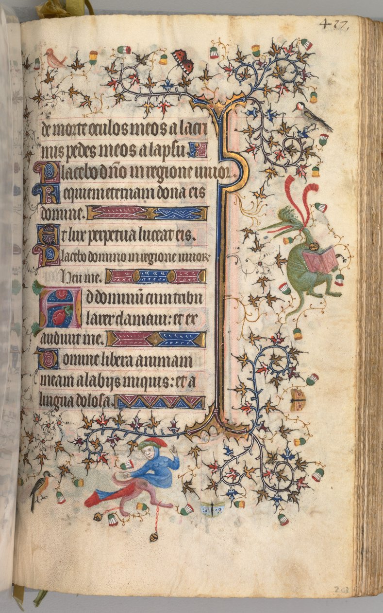 Charles the Noble, Navarre Kralı 1361-1425 saatleri: fol. 203r, Metin, c. 1405. by Master of the Brussels Initials and Associates