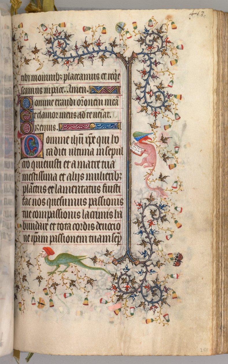 Charles the Noble, Navarre Kralı 1361-1425 saatleri: fol. 2041r, Metin, c. 1405. by Master of the Brussels Initials and Associates