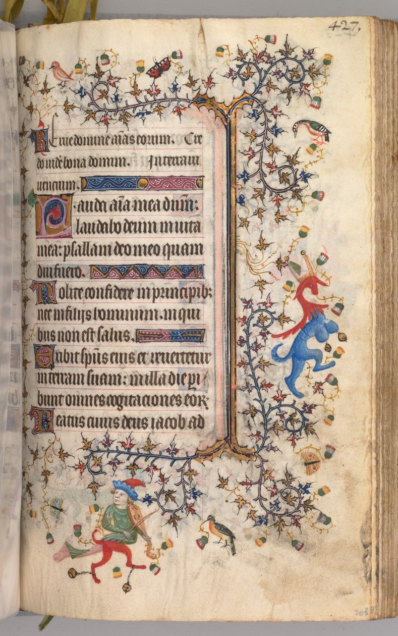Charles the Noble, Navarre Kralı 1361-1425 saatleri: fol. 208r, Metin, c. 1405. by Master of the Brussels Initials and Associates