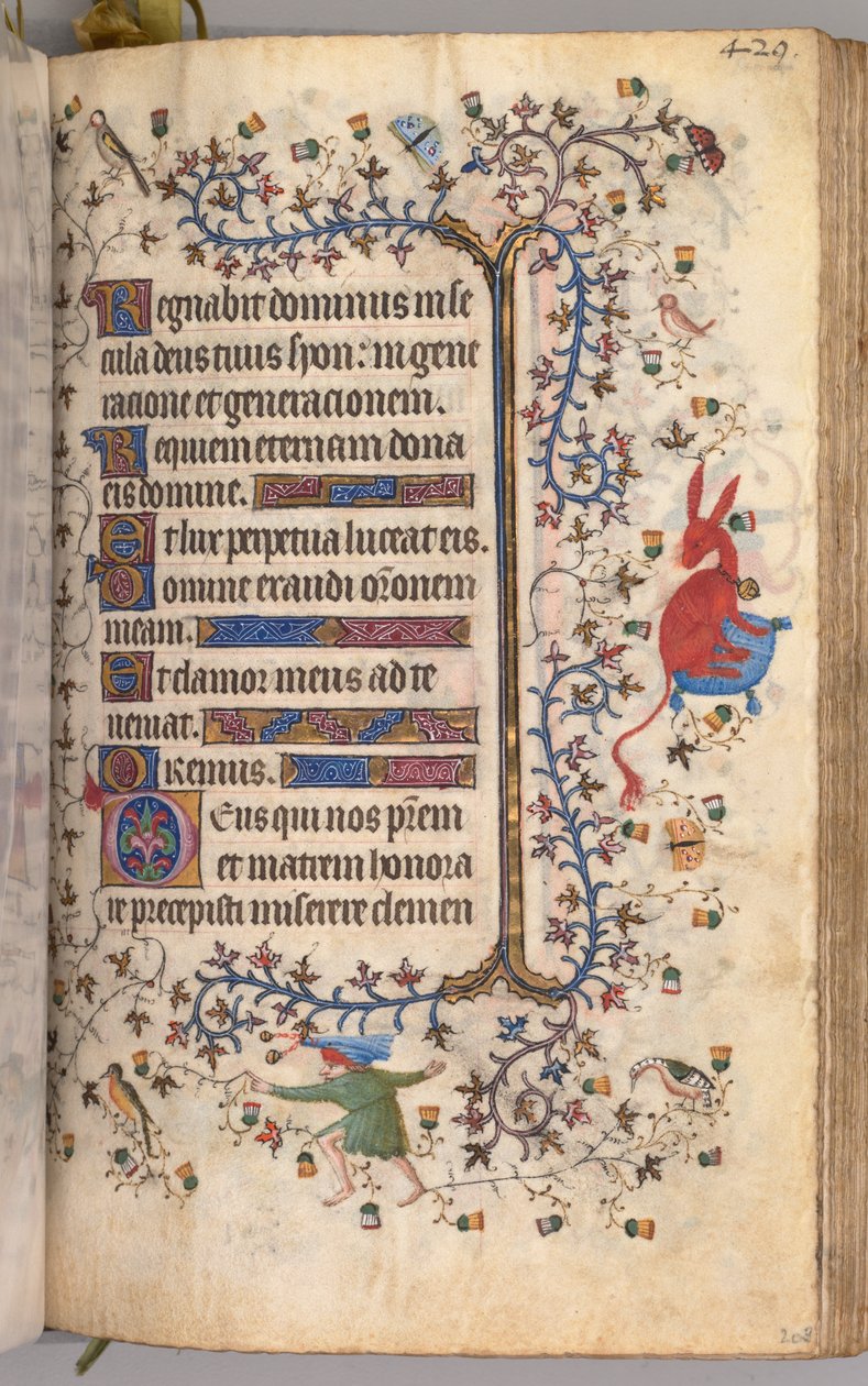 Charles the Noble, Navarre Kralı 1361-1425 saatleri: fol. 209r, Metin, c. 1405. by Master of the Brussels Initials and Associates