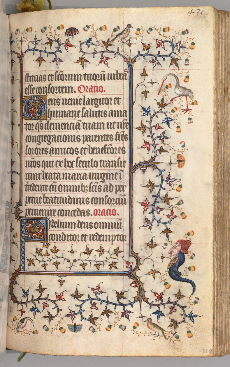 Charles the Noble, Navarre Kralı 1361-1425 saatleri: fol. 210r, Metin, c. 1405. by Master of the Brussels Initials and Associates