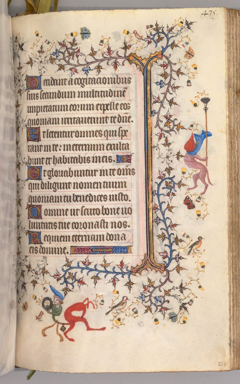 Charles the Noble, Navarre Kralı 1361-1425 saatleri: fol. 212r, Metin, c. 1405. by Master of the Brussels Initials and Associates