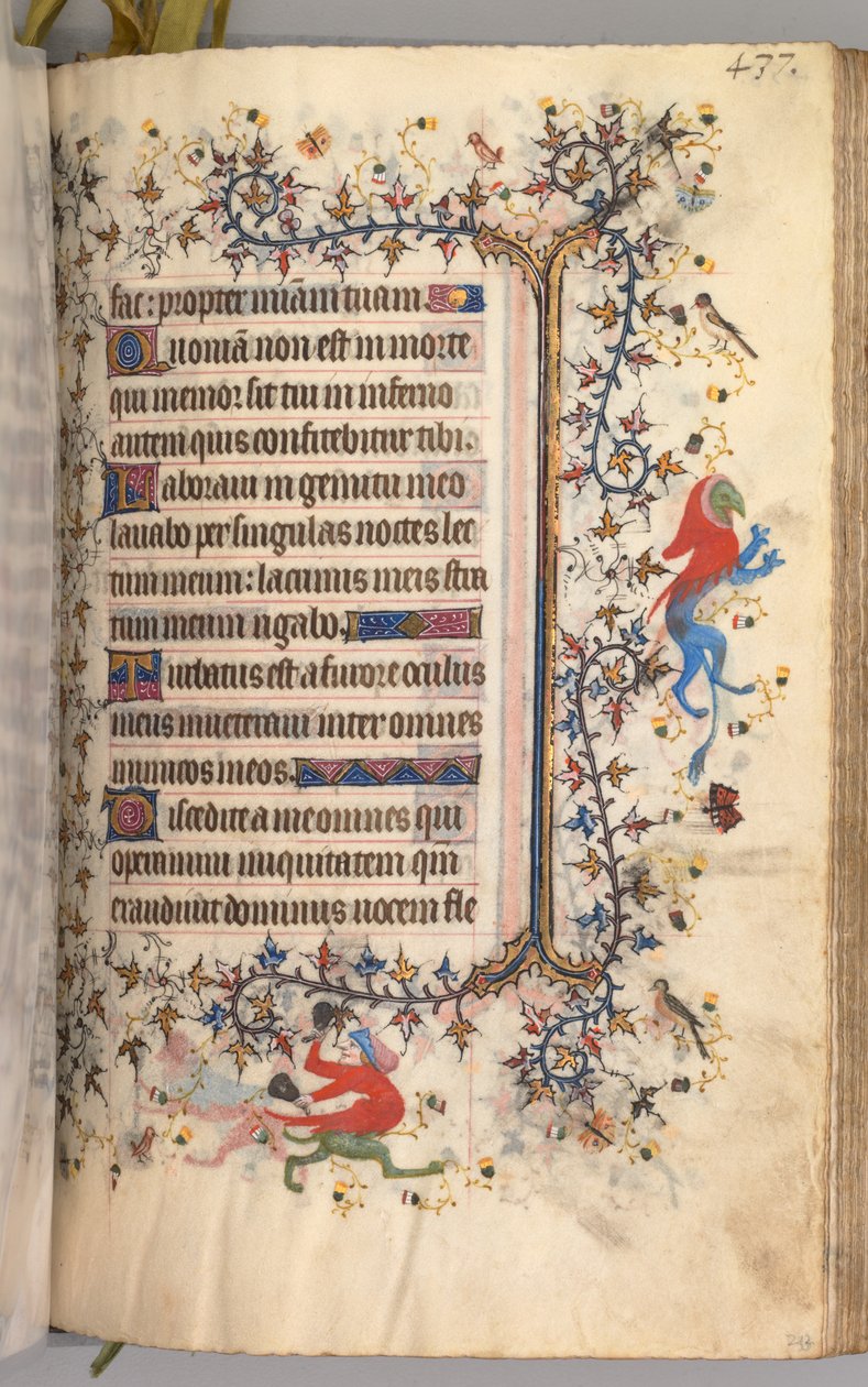 Charles the Noble, Navarre Kralı 1361-1425 saatleri: fol. 213r, Metin, c. 1405. by Master of the Brussels Initials and Associates