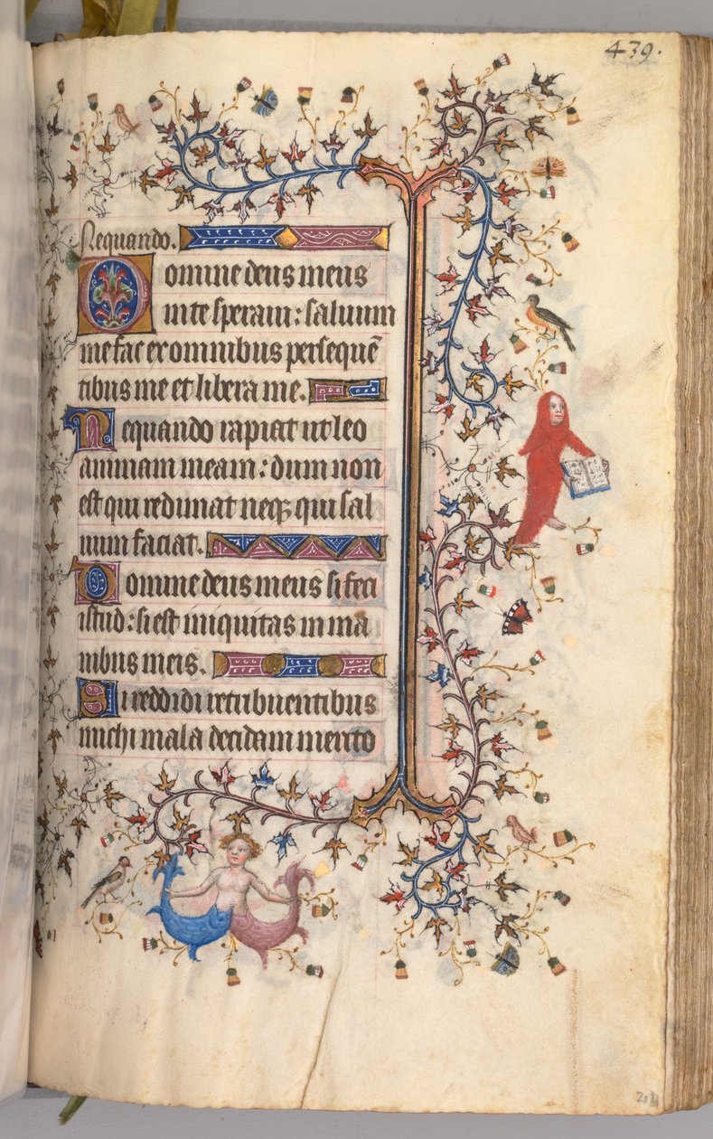 Charles the Noble, Navarre Kralı 1361-1425 saatleri: fol. 214r, Metin, c. 1405. by Master of the Brussels Initials and Associates