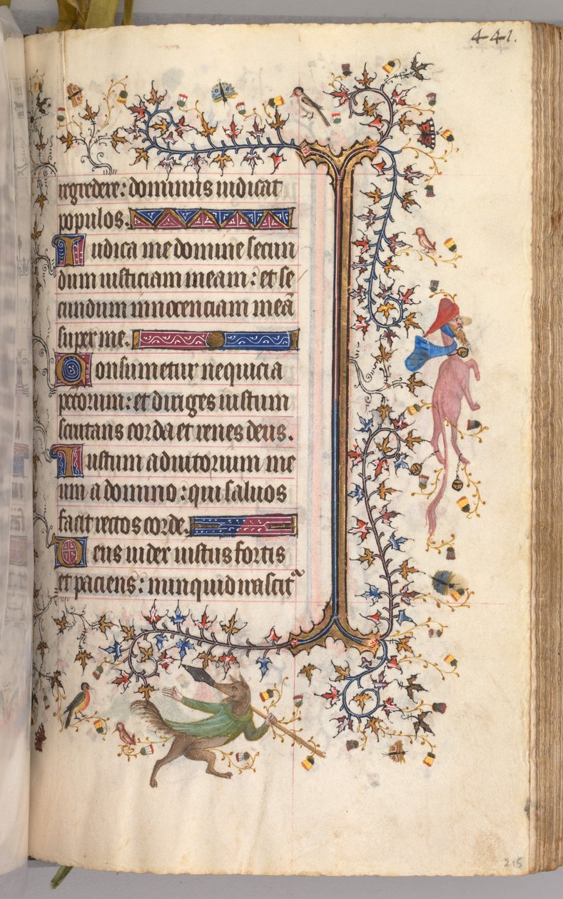 Charles the Noble, Navarre Kralı 1361-1425 saatleri: fol. 215r, Metin, c. 1405. by Master of the Brussels Initials and Associates