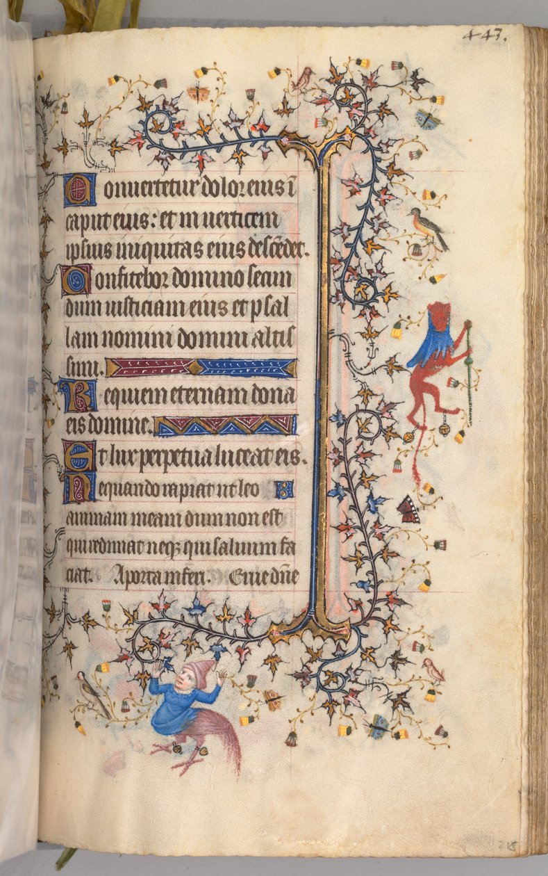 Charles the Noble, Navarre Kralı 1361-1425 saatleri: fol. 216r, Metin, c. 1405. by Master of the Brussels Initials and Associates