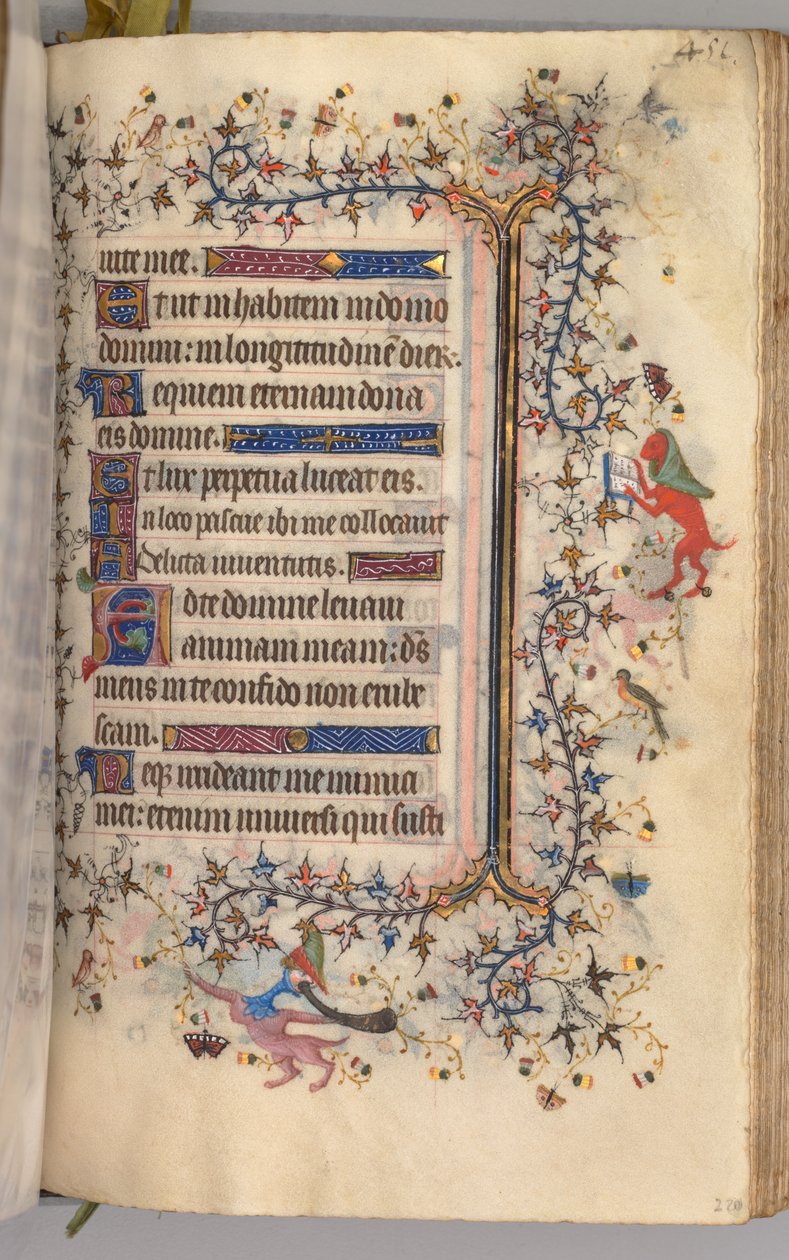 Charles the Noble, Navarre Kralı 1361-1425 saatleri: fol. 220r, Metin, c. 1405. by Master of the Brussels Initials and Associates