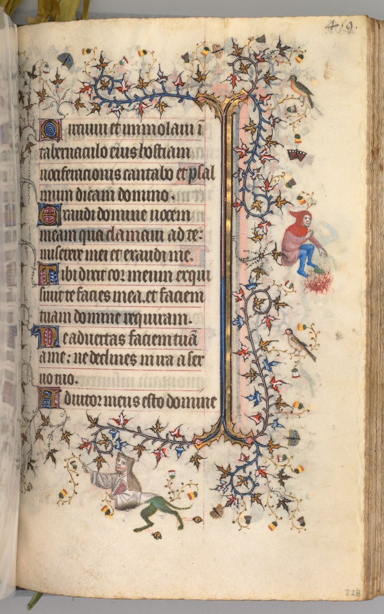 Charles the Noble, Navarre Kralı 1361-1425 saatleri: fol. 224r, Metin, c. 1405. by Master of the Brussels Initials and Associates