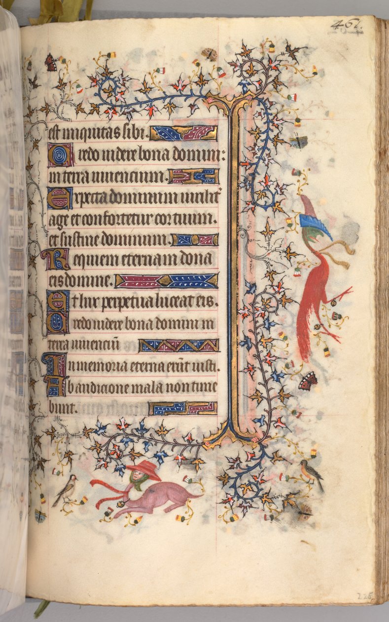 Charles the Noble, Navarre Kralı 1361-1425 saatleri: fol. 225r, Metin, c. 1405. by Master of the Brussels Initials and Associates