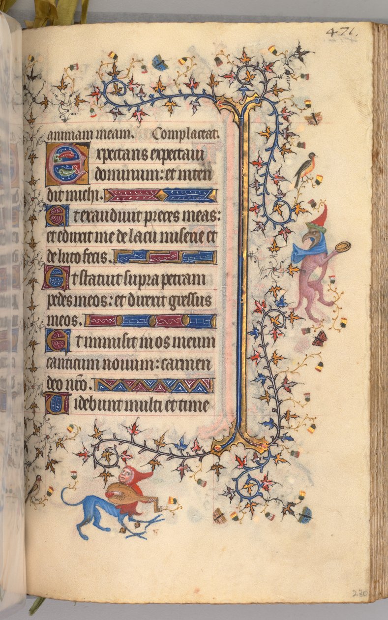 Charles the Noble, Navarre Kralı 1361-1425 saatleri: fol. 230r, Metin, c. 1405. by Master of the Brussels Initials and Associates