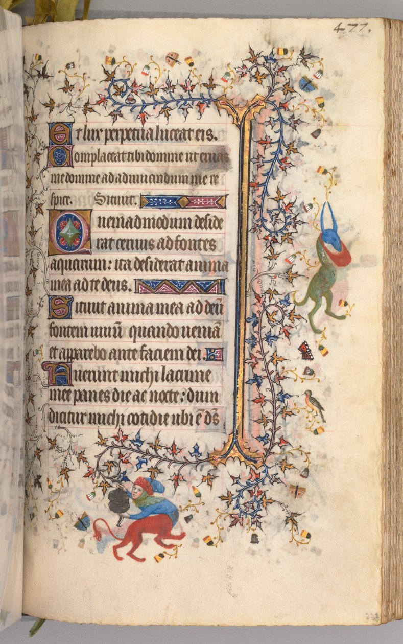 Charles the Noble, Navarre Kralı 1361-1425 saatleri: fol. 233r, Metin, c. 1405. by Master of the Brussels Initials and Associates