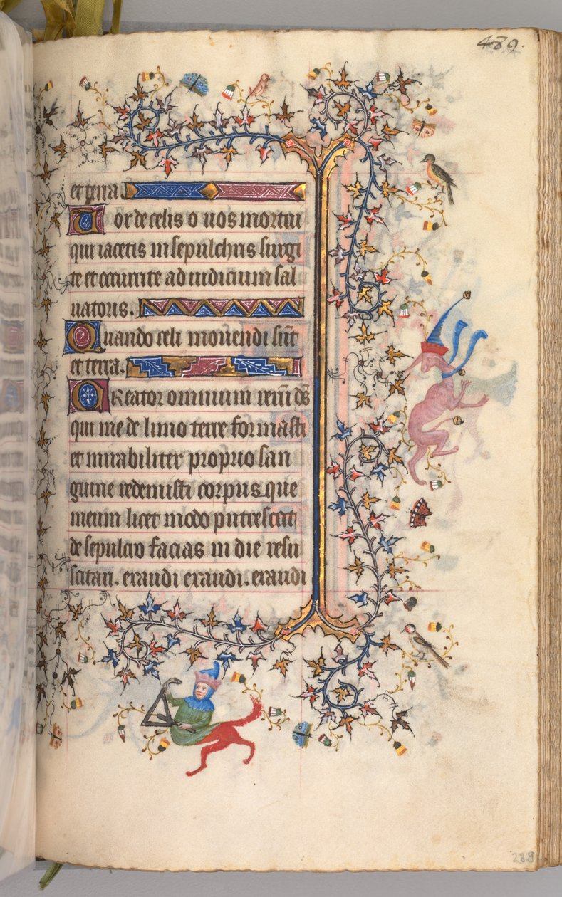 Charles the Noble, Navarre Kralı 1361-1425 saatleri: fol. 239r, Metin, c. 1405. by Master of the Brussels Initials and Associates