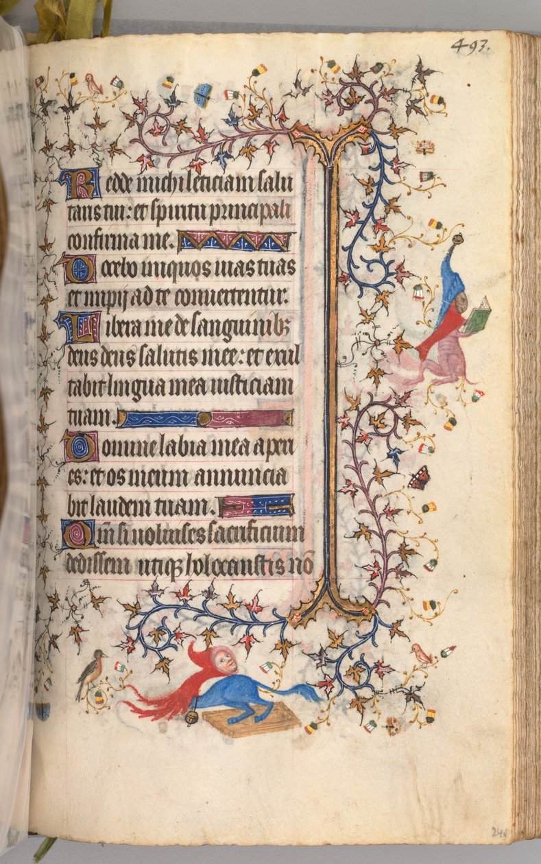 Charles the Noble, Navarre Kralı 1361-1425 saatleri: fol. 241r, Metin, c. 1405. by Master of the Brussels Initials and Associates
