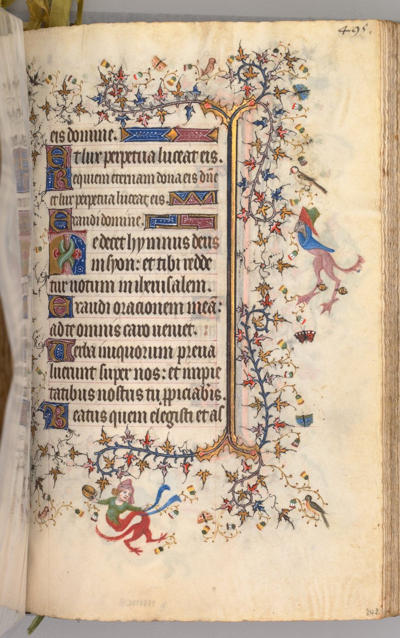 Charles the Noble, Navarre Kralı 1361-1425 saatleri: fol. 242r, Metin, c. 1405. by Master of the Brussels Initials and Associates