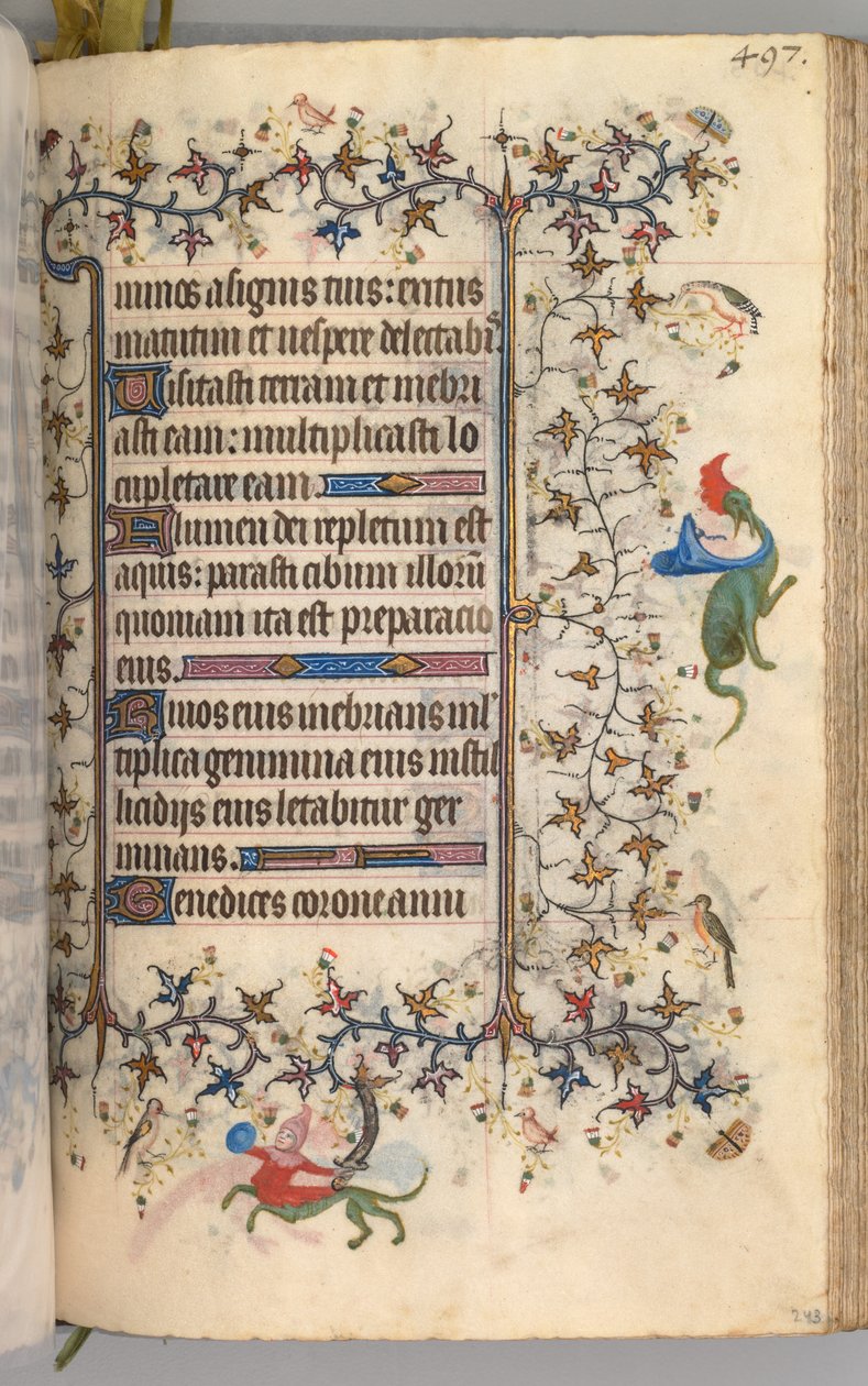 Charles the Noble, Navarre Kralı 1361-1425 saatleri: fol. 243r, Metin, c. 1405. by Master of the Brussels Initials and Associates