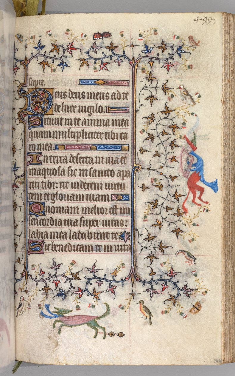 Charles the Noble, Navarre Kralı 1361-1425 saatleri: fol. 244r, Metin, c. 1405. by Master of the Brussels Initials and Associates