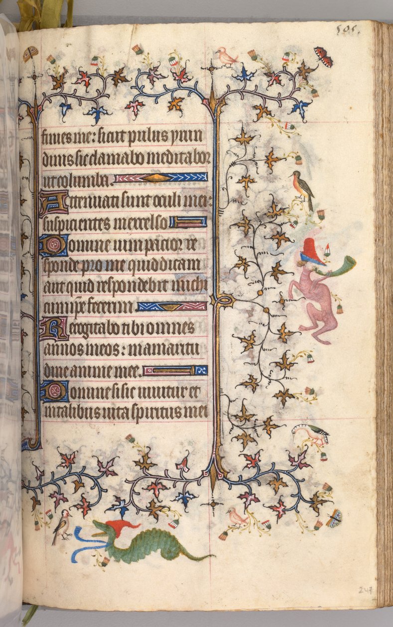 Charles the Noble, Navarre Kralı 1361-1425 saatleri: fol. 247r, Metin, c. 1405. by Master of the Brussels Initials and Associates